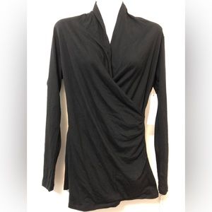 Women Black Long Sleeves Tops Blouse Tee Shirt Size M/M